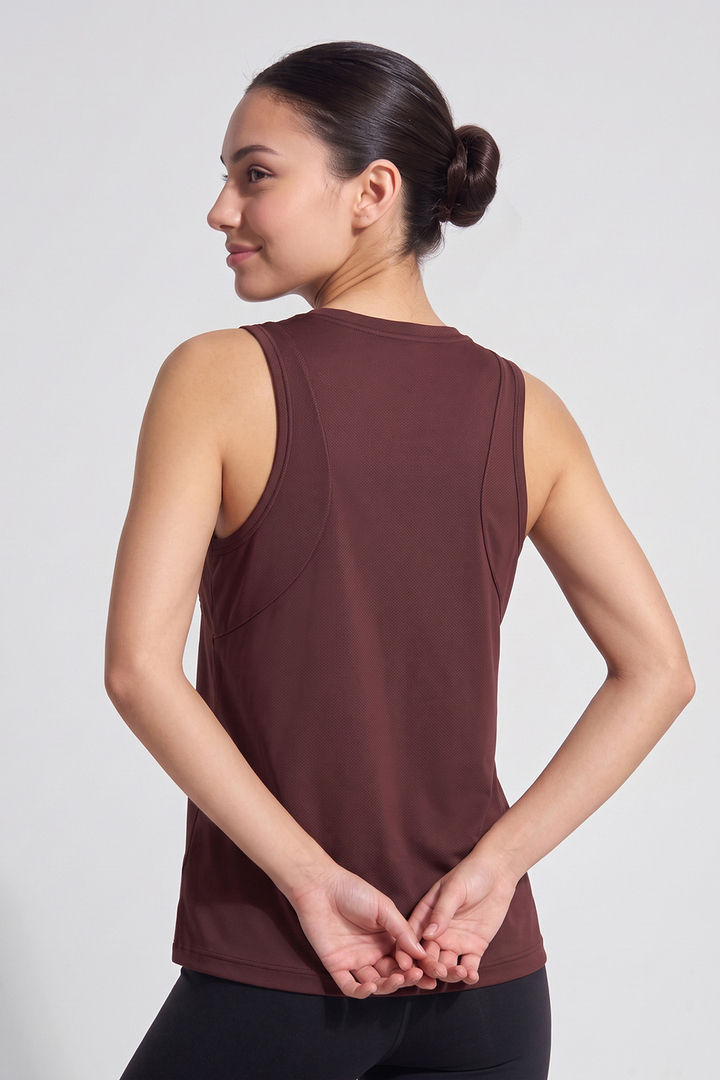 Zelocity Quick Dry Contour Tank Top - Friar Brown — image 2